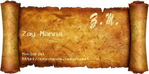 Zay Manna névjegykártya